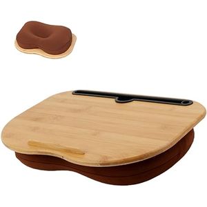 SUMISKY Lap Desk-Portable Laptop Table with Bamboo Platform Phone Holder Pillow Cushion Anti-Slip Stopper on Bed &amp; Sofa S(15&#34;x11&#34;)