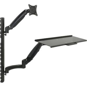 Black single monitor clamp on desk monitor arm mount.