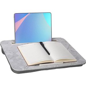 Lap Desk marbling, Portable Laptop Desk Fits Up to 16&#34; Laptops, with Tablet Slot, Built-in Cushion, Great for Home &amp; Office,Lap Desk for Laptop，Laptop Lap Desk，Lap Desk with Cushion